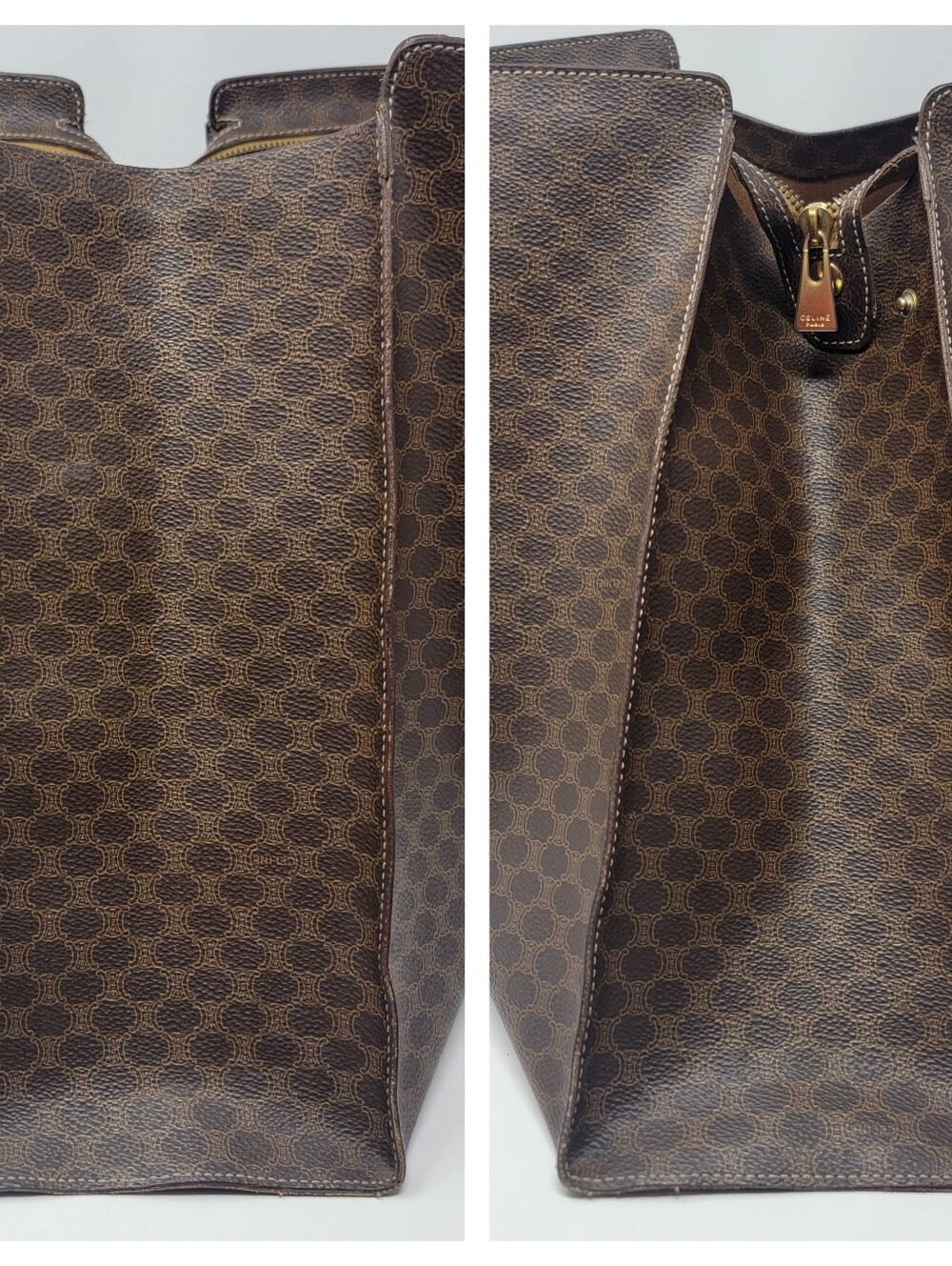 CELINE Vintage Macadam Leather Tote Bag - Picture 8 of 8